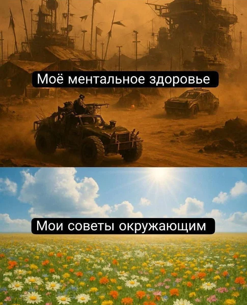 Когда сам в режиме Mad Max, но другим раздаёшь цветочные мудрости