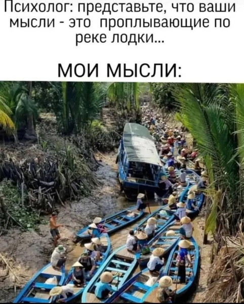 Когда твой мозг вместо спокойного потока мыслей устраивает пробку из лодок